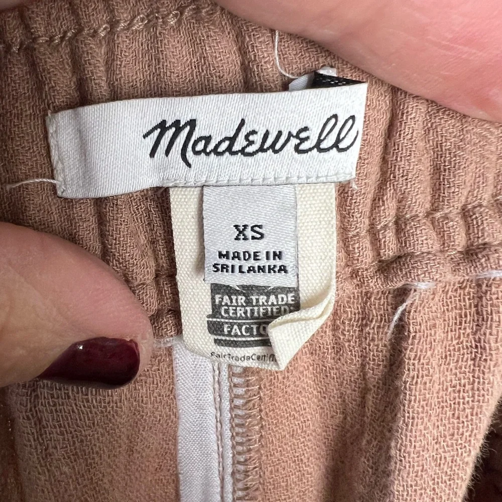 Madewell Linen Blend Tan Pull On Pants, XS